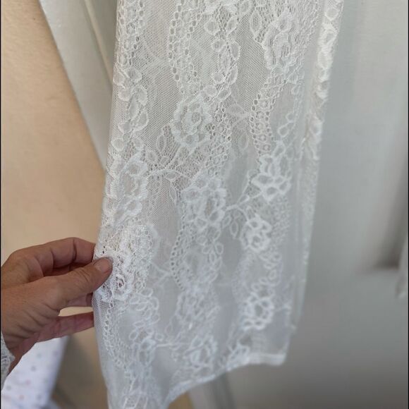 RAGA Lovely Floral Lace White Flare Pants.Size M - Picture 5 of 12